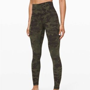 Lululemon Wunder Under Green Camo leggings
